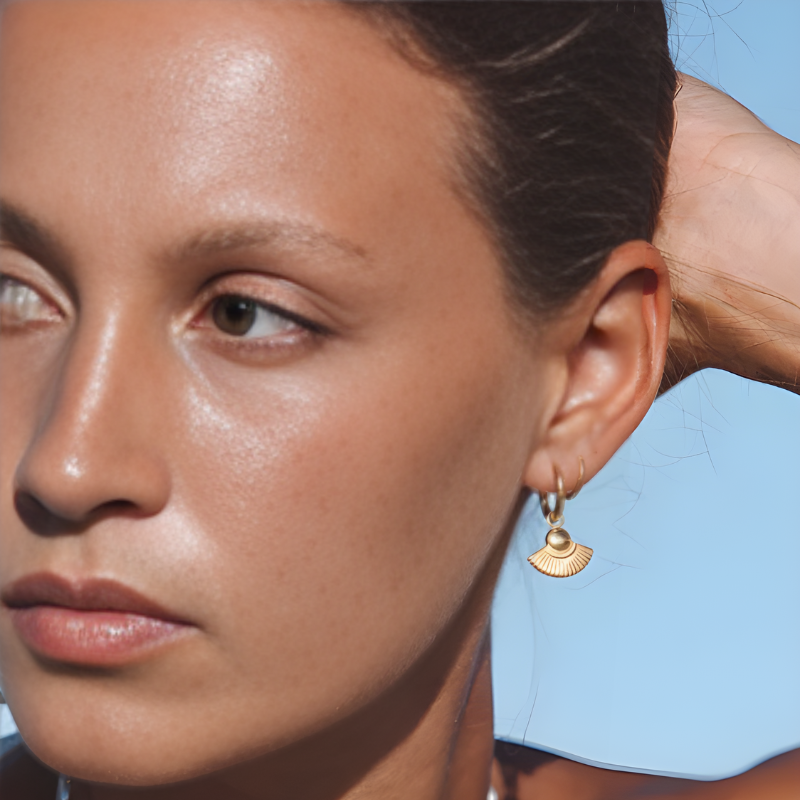 Boucles d'oreilles éventail Boho Plaqué Or