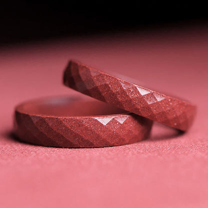 Bague cinabre rouge gravée nuages – Léo
