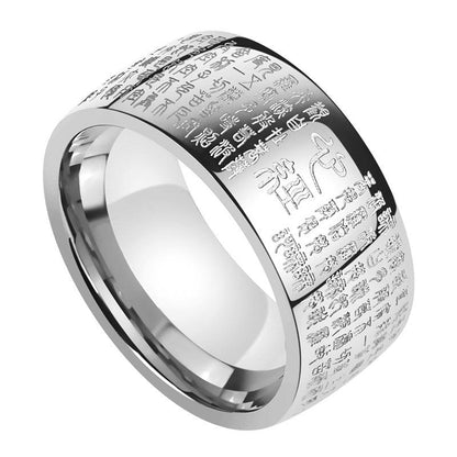 Bague large gravée argent doré – Léo
