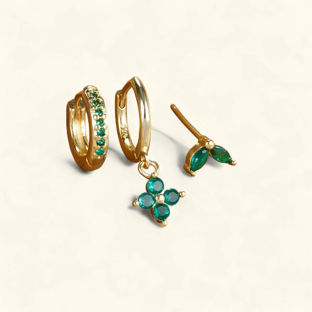 Set de boucles d’oreilles luxe pour femme avec cristaux