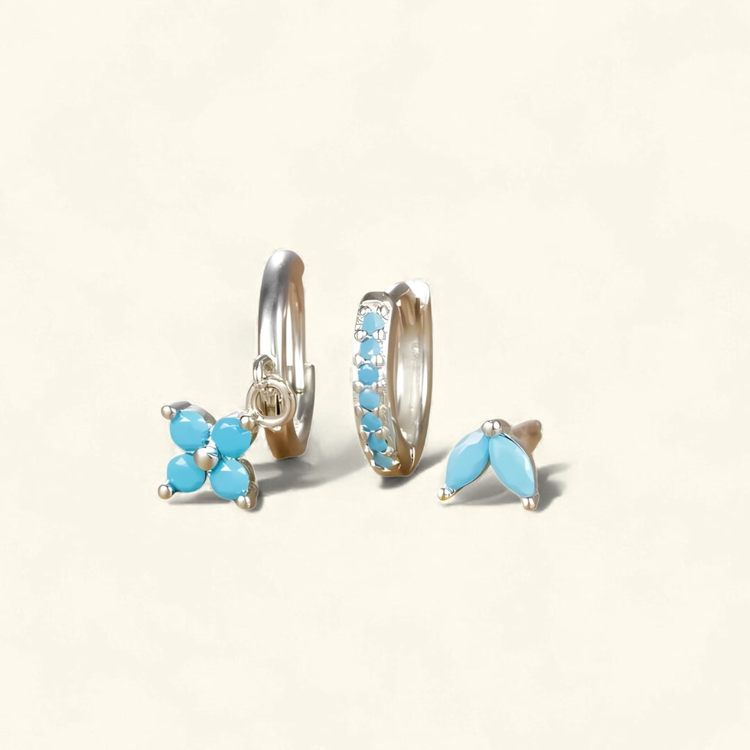 Set de boucles d’oreilles luxe pour femme avec cristaux