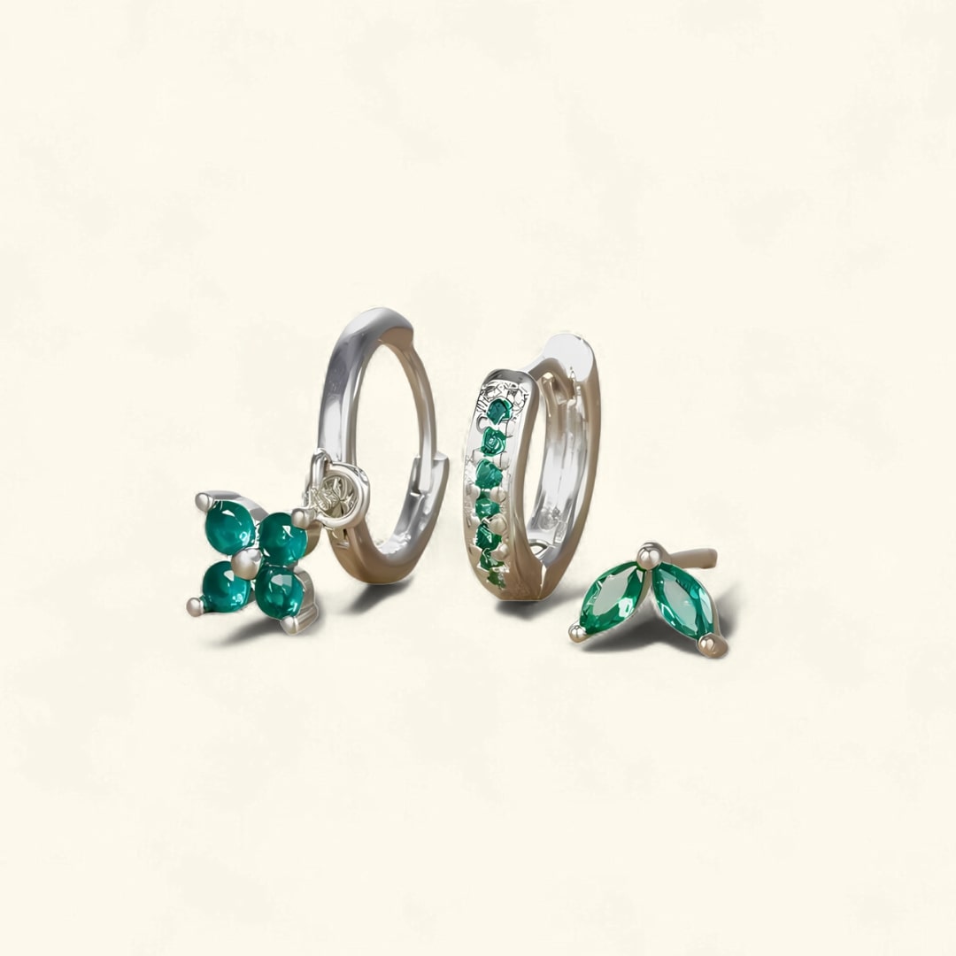 Set de boucles d’oreilles luxe pour femme avec cristaux