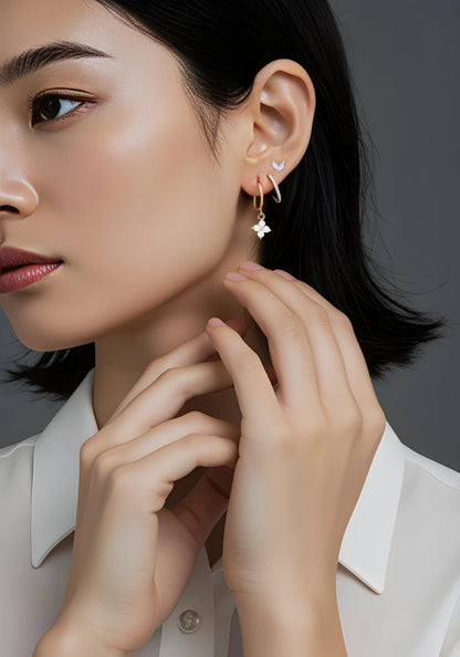 Set de boucles d’oreilles luxe pour femme avec cristaux
