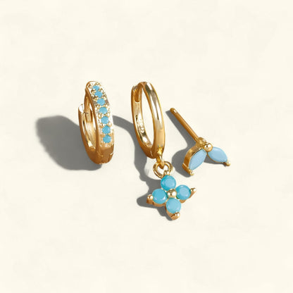 Set de boucles d’oreilles luxe pour femme avec cristaux
