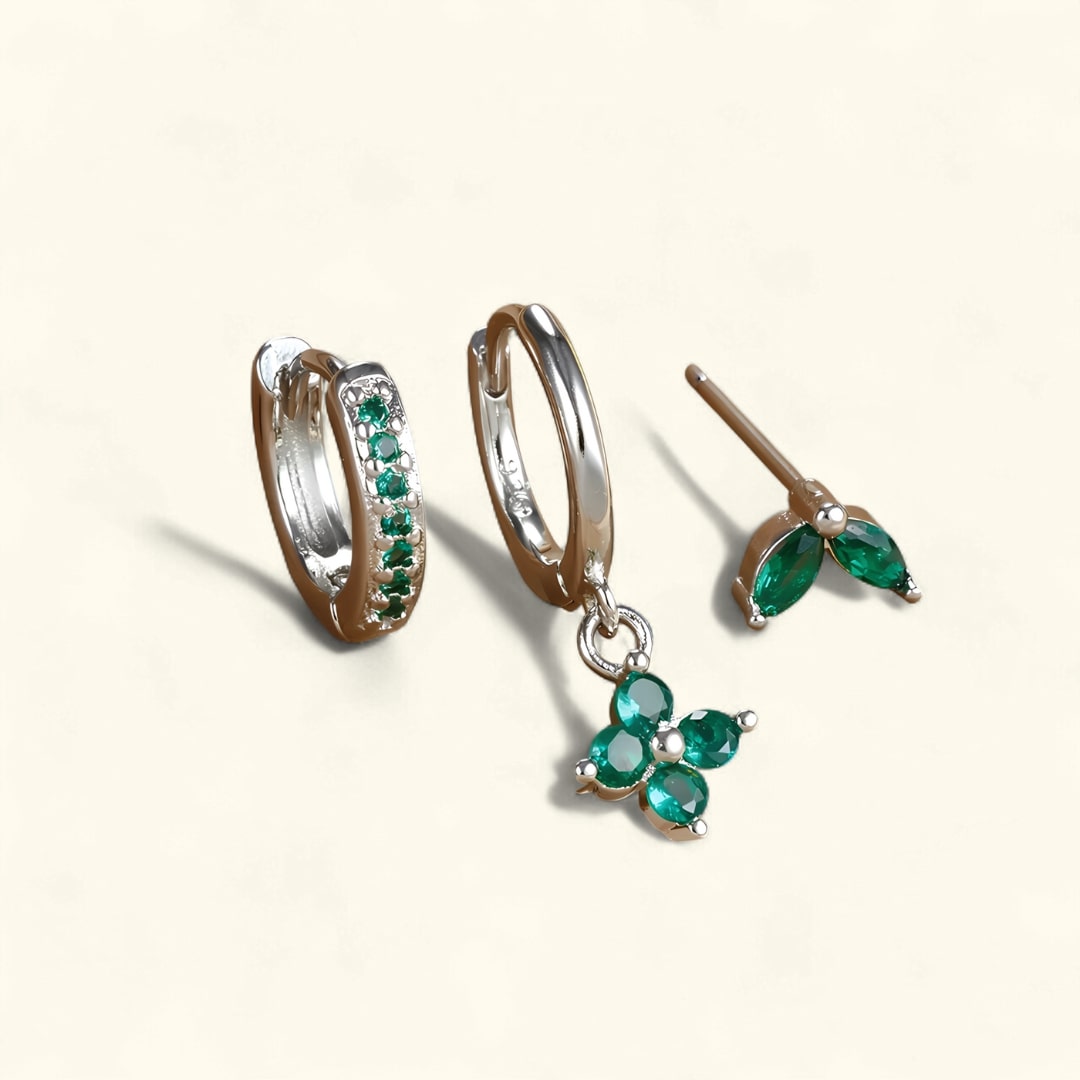 Set de boucles d’oreilles luxe pour femme avec cristaux