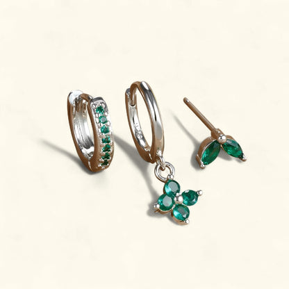 Set de boucles d’oreilles luxe pour femme avec cristaux