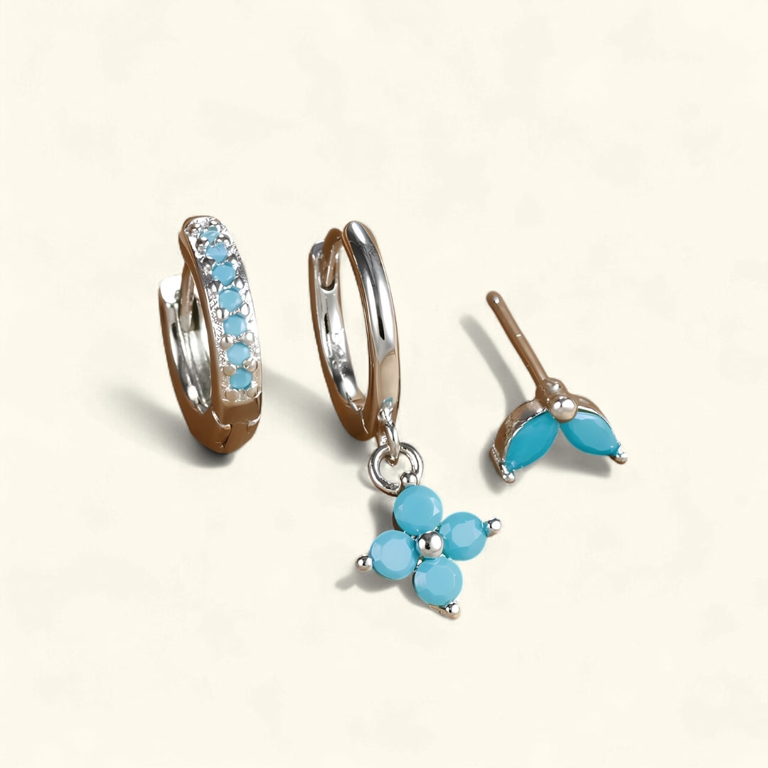 Set de boucles d’oreilles luxe pour femme avec cristaux