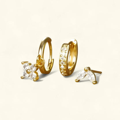 Set de boucles d’oreilles luxe pour femme avec cristaux