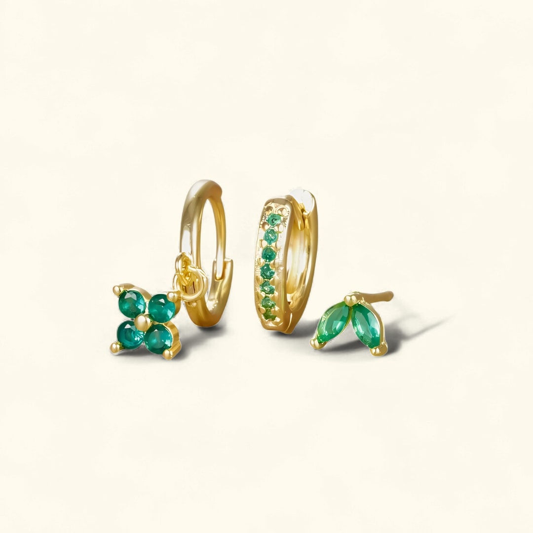 Set de boucles d’oreilles luxe pour femme avec cristaux