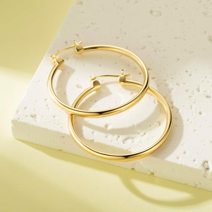 Boucles d'Oreilles Créoles Dorées Grandes