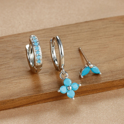 Set de boucles d’oreilles luxe pour femme avec cristaux