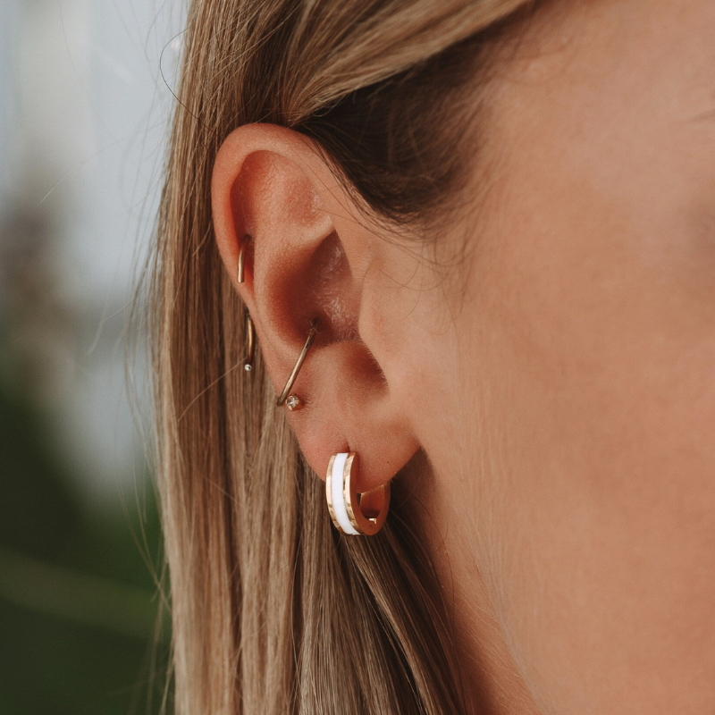 Boucles d'oreilles créoles mini émaillées