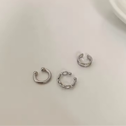 Boucles d'oreilles ear cuff géométriques 3 pièces