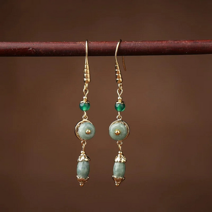 Boucles d'oreilles Vintage Goutte Verte