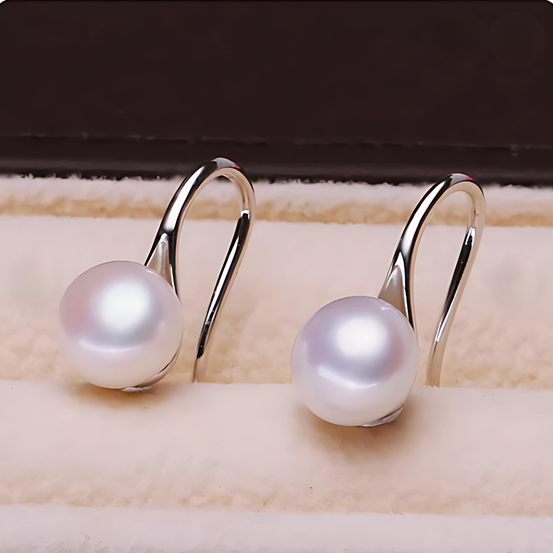 Boucles d'oreilles gouttes perles classiques plaqué argent