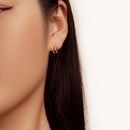 Boucles d'oreilles de luxe à double zircon