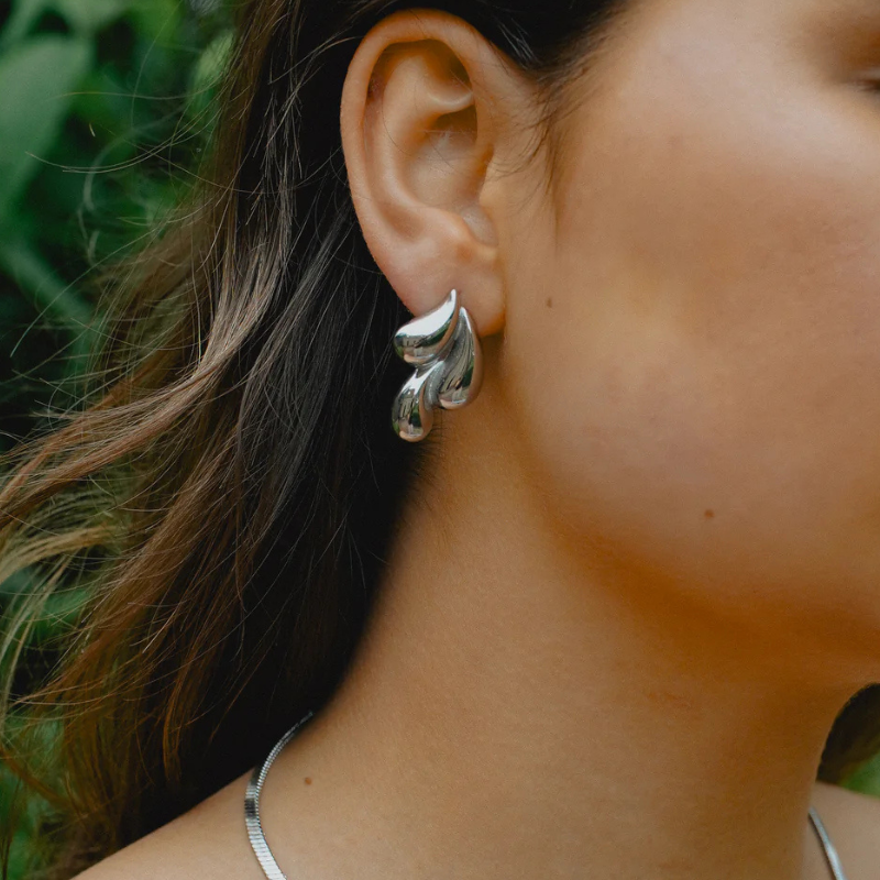 Boucles d'oreilles gouttes dorées plaqué or