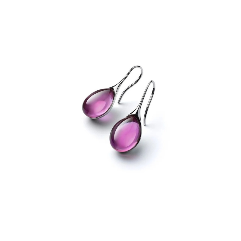Boucles d'Oreilles Stud Ovales avec Pierre Œil de Chat Élégante