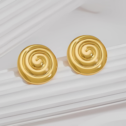 Boucles d'oreilles spirales plaqué or