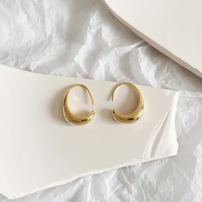 Boucles d'oreilles à crochets en or et argent