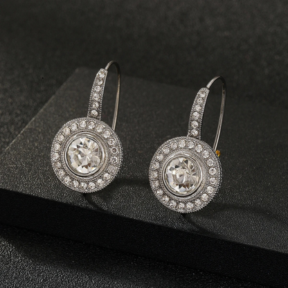 Boucles d'Oreilles Vintage en Argent avec Zirconia