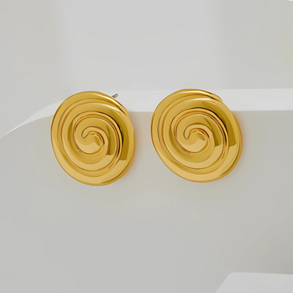 Boucles d'oreilles spirales plaqué or