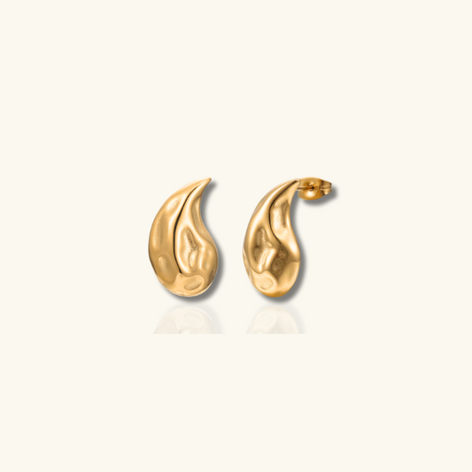 Boucles d'oreilles gouttes dorées plaqué or