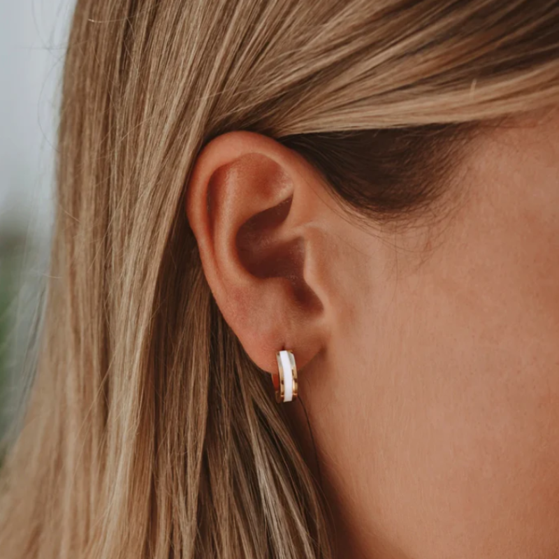 Boucles d'oreilles créoles mini émaillées