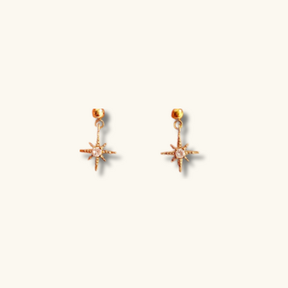 Set de Boucles d’Oreilles Dorées Étoile & Chaînette