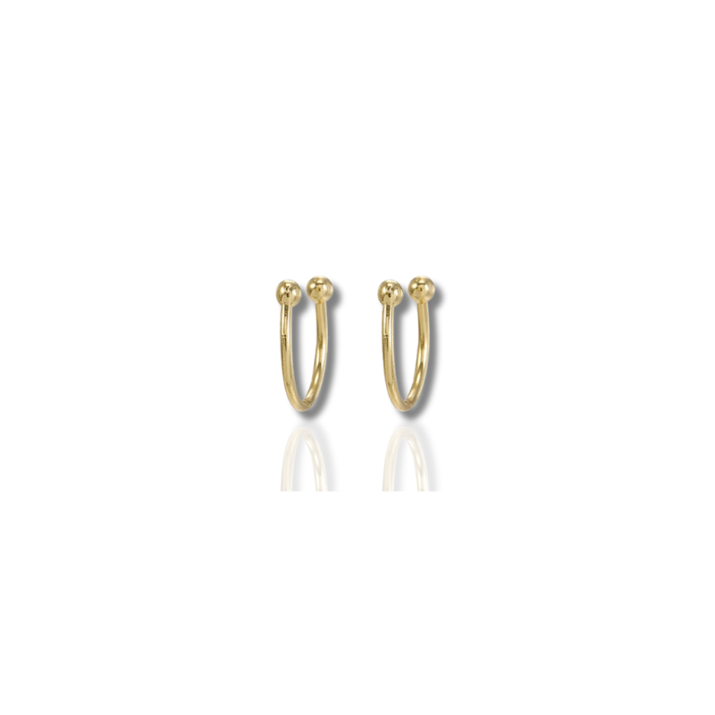 Boucles d'oreilles à créoles en or et argent avec zircon