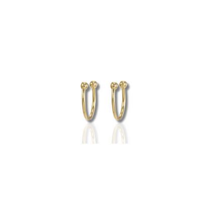 Boucles d'oreilles à créoles en or et argent avec zircon