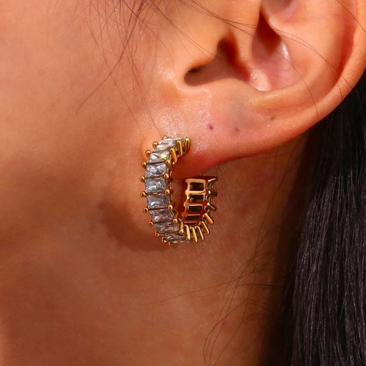Boucles d’oreilles pendantes en cristal éclatant