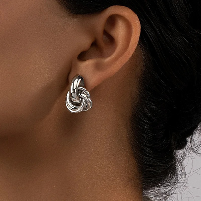 Boucles d'oreilles nœud dorées plaqué or