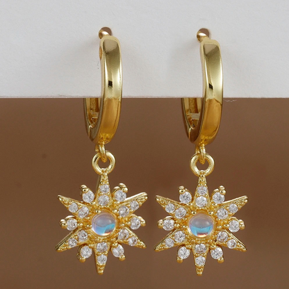 Boucles d'oreilles opales plaqué or