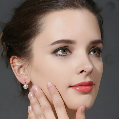 Boucles d'oreilles gouttes perles classiques plaqué argent