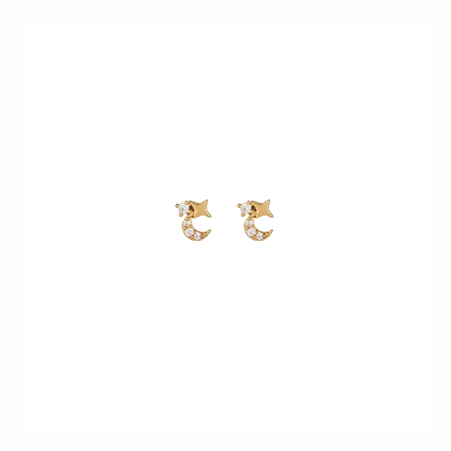 Boucles d'oreilles gouttes lune plaqué or
