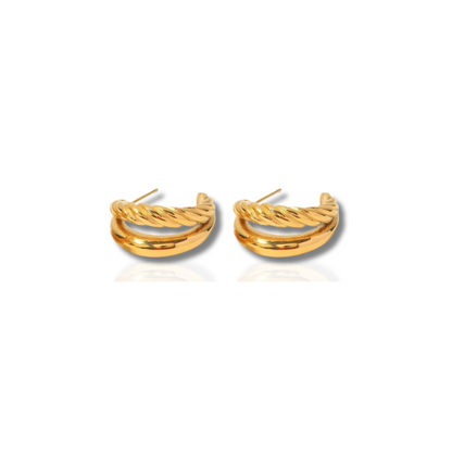 Boucles d'Oreilles Double Couche Tordues
