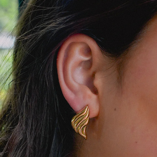 Boucles d'oreilles ailes d'ange plaqué or