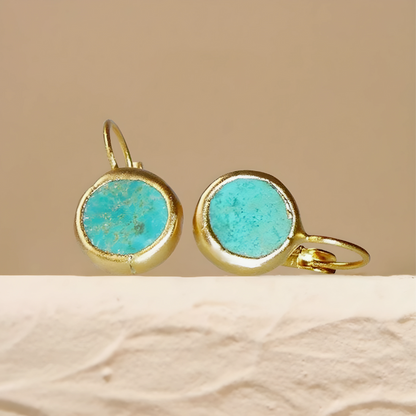 Boucles d'Oreilles en Hoops Vintage en Turquoise