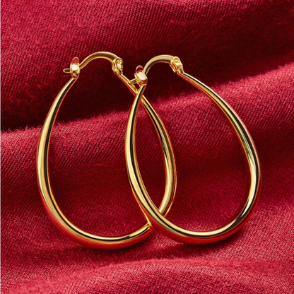 Boucles d'Oreilles Créoles Dorées Vintage