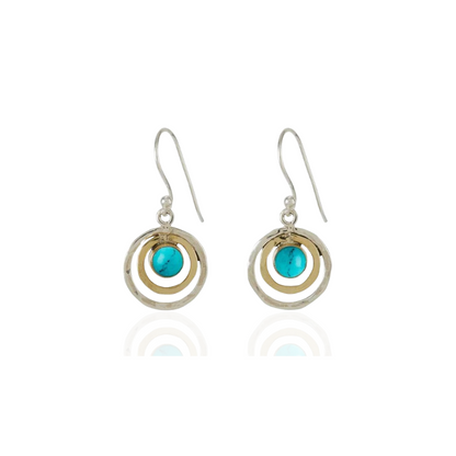 Boucles d'Oreilles Pendantes Boho avec Pierre Turquoise