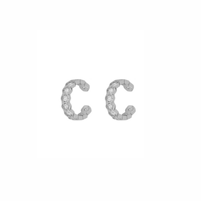 Boucles d'oreilles créoles hexagonales plaqué or