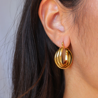 Boucles d'oreilles créoles Parisiennes élégantes