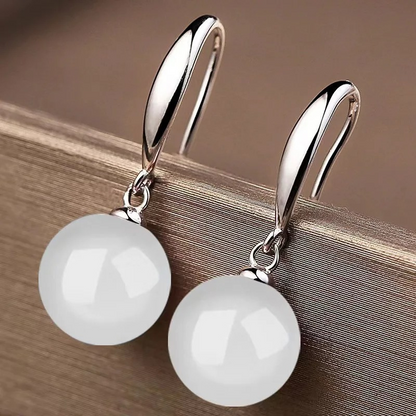 Boucles d'oreilles gouttes perles jade plaqué or