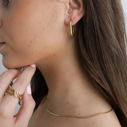 Boucles d'oreilles Hoop à Couches Entrelacées