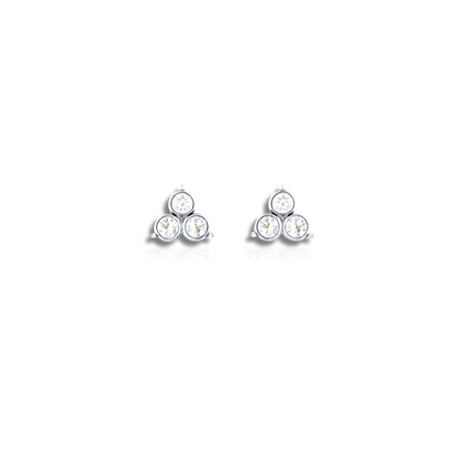 Boucles d'oreilles clous en Zirconia Scintillant Plaquées or