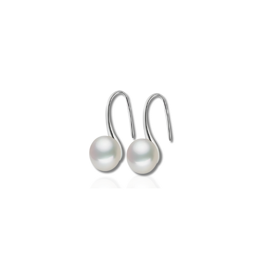 Boucles d'oreilles gouttes perles classiques plaqué argent