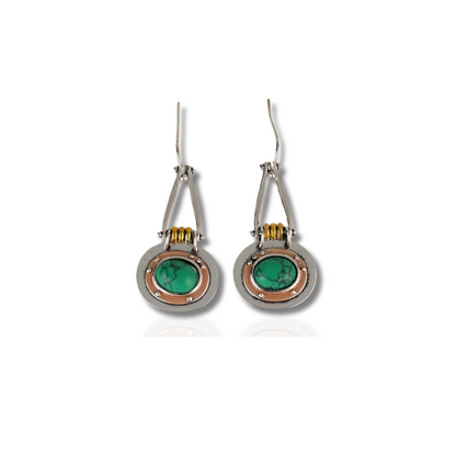Boucles d'Oreilles Pendantes Boho avec Pendentif Turquoise