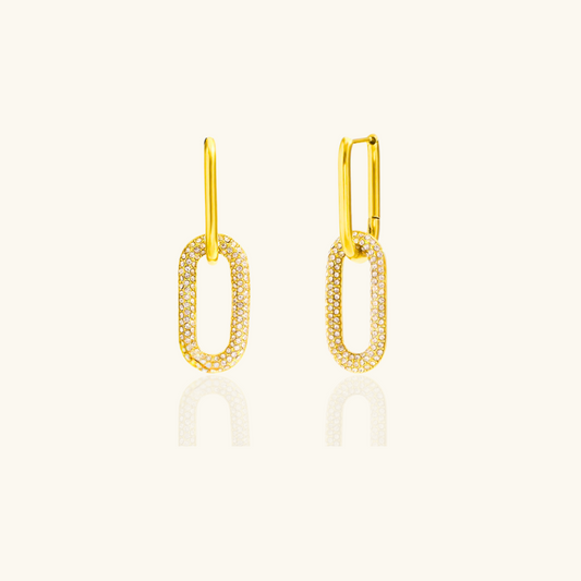 Boucles d'oreilles de luxe à double exquise en zircon