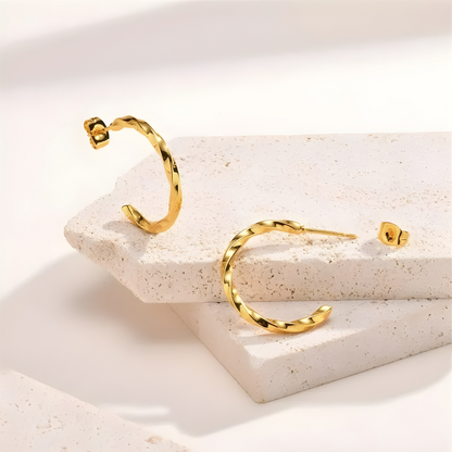Boucles d'Oreilles en Stud Tordues en Forme de C